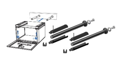 Kuvassa Kannatinpari pika Bawer varustelaatikolle