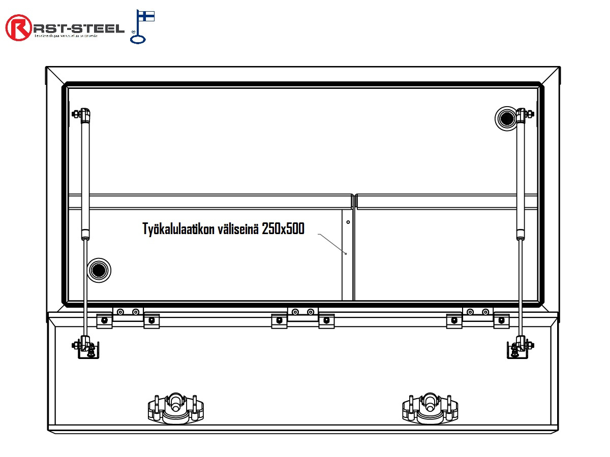 Työkalulaatikon alumiininen väliseinä hyllyyn