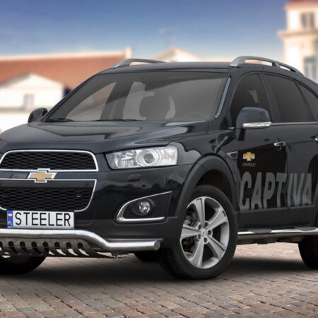 Kuvassa STEELER Etupuskurin suojarauta Chevrolet Captiva 2012-