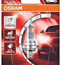 Kuvassa Osram Halogen Polttimo H7, 12V, 55W