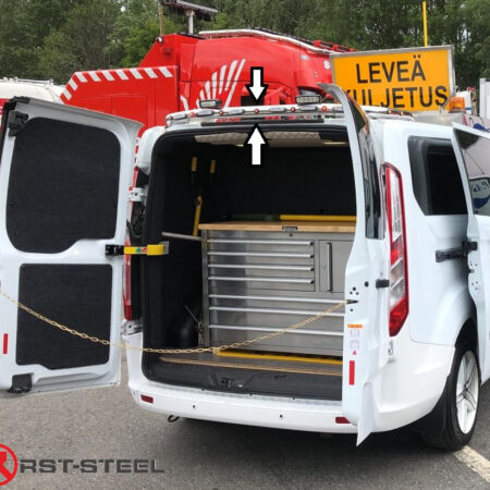 Kuvassa Työvaloteline katolle Ford Transit Custom H1 2013-22