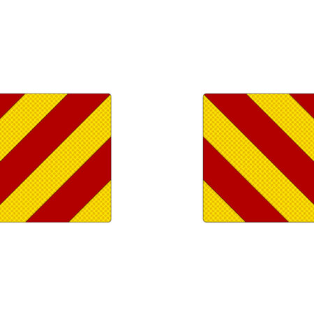 Kuvassa Kilpi Etu Keltainen/Punainen 423X423, Alumiini