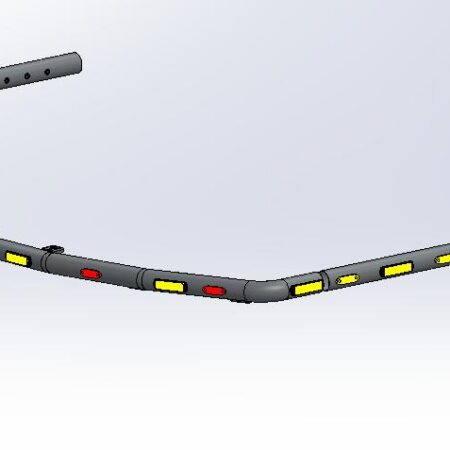 Kuvassa Lisävaloteline taakse/ peräpuntin päälle Doosan DX225LC-7 (ilman peltisuojaa)