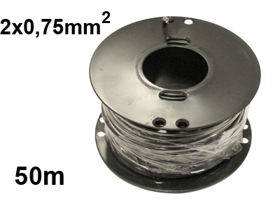 Sähköjohto puna-musta 2x0,75mm2 50m