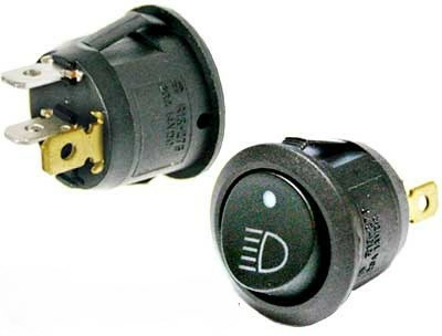 Keinukytkin 1/0 kaukovalo-merkkivalolla