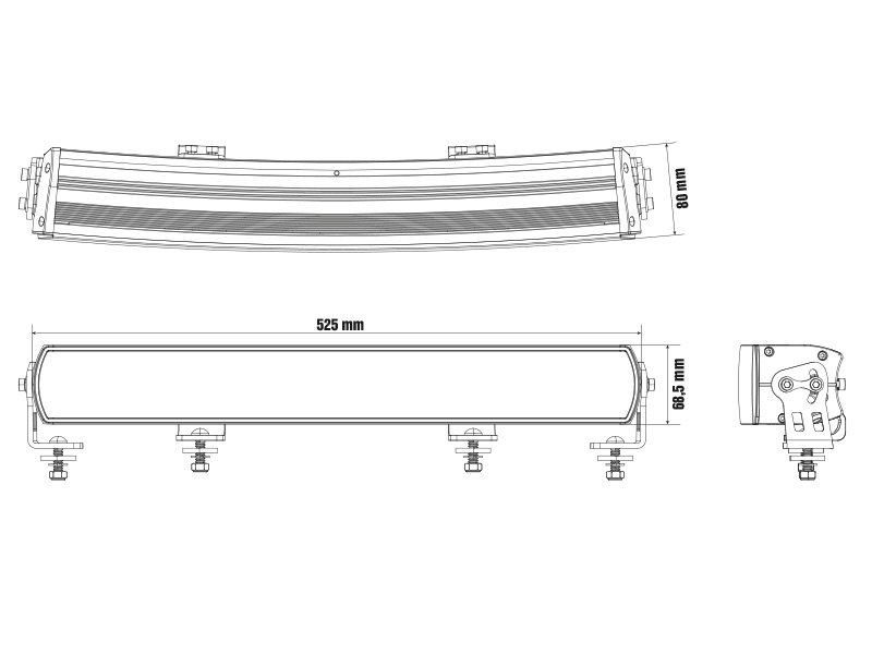 Optibeam Super Captain Dual 600 Lisävalopaneeli (kaareva) - Image 4