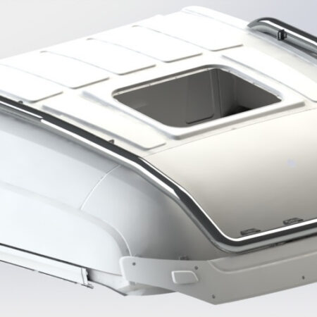 Lisävaloteline katolle sivujatkoilla MB Actros, StreamSpace 2,3m