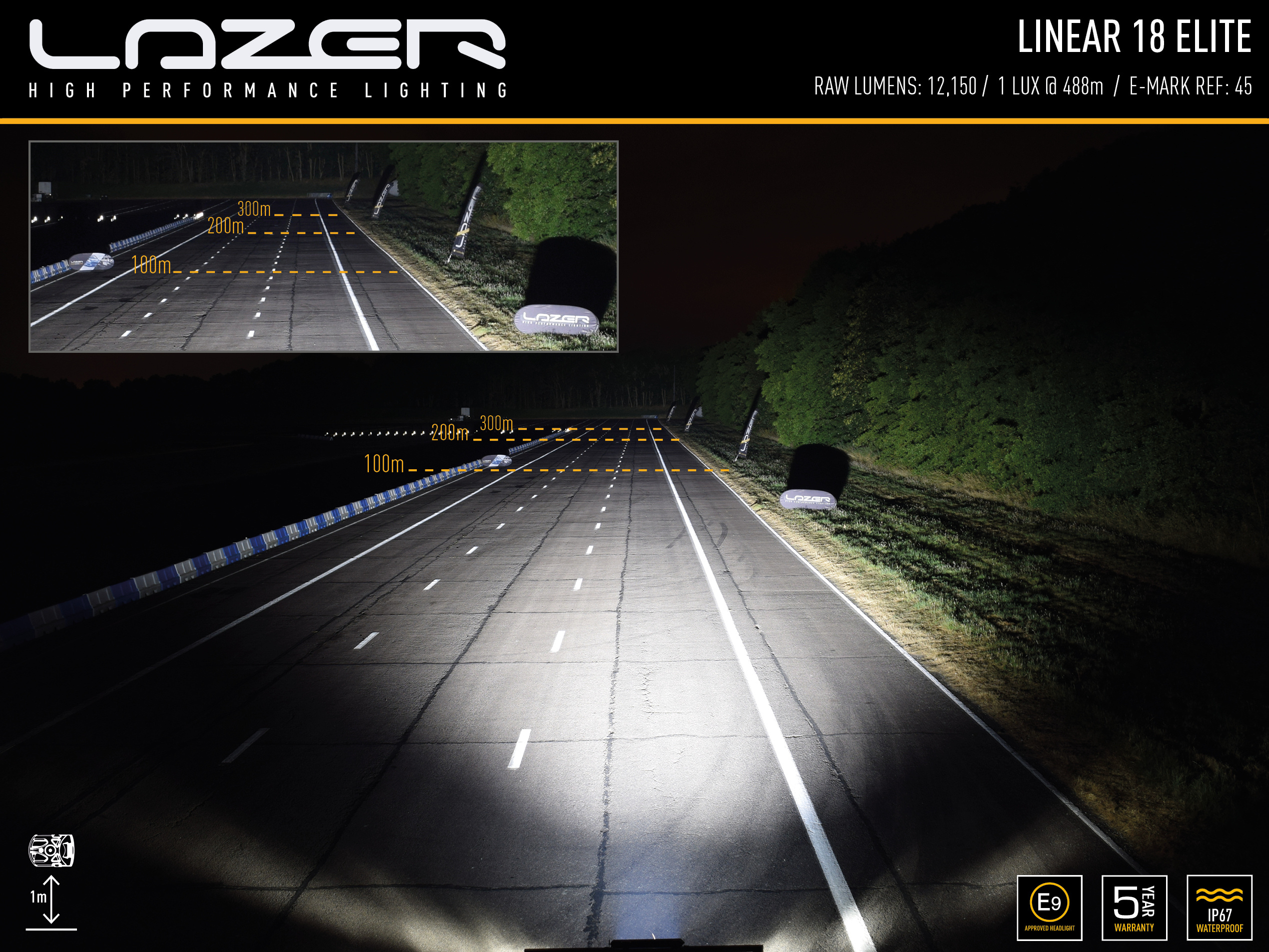 Lazer Linear 18 auxiliary light package with license plate bracket - Image 5