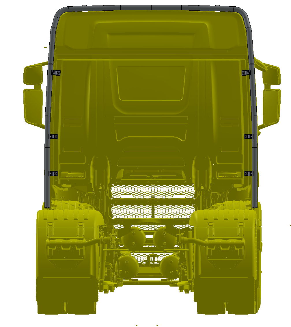 Decorative Pipes V-Line + H-Line V33 for Scania NG R Norm, without Wind Deflector - Image 2