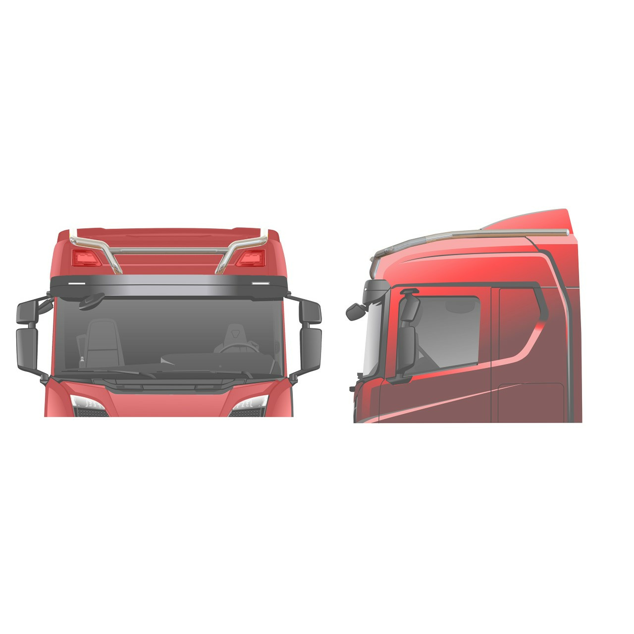 Roof Bar with long side extensions (20N), Scania NG 17- Normal