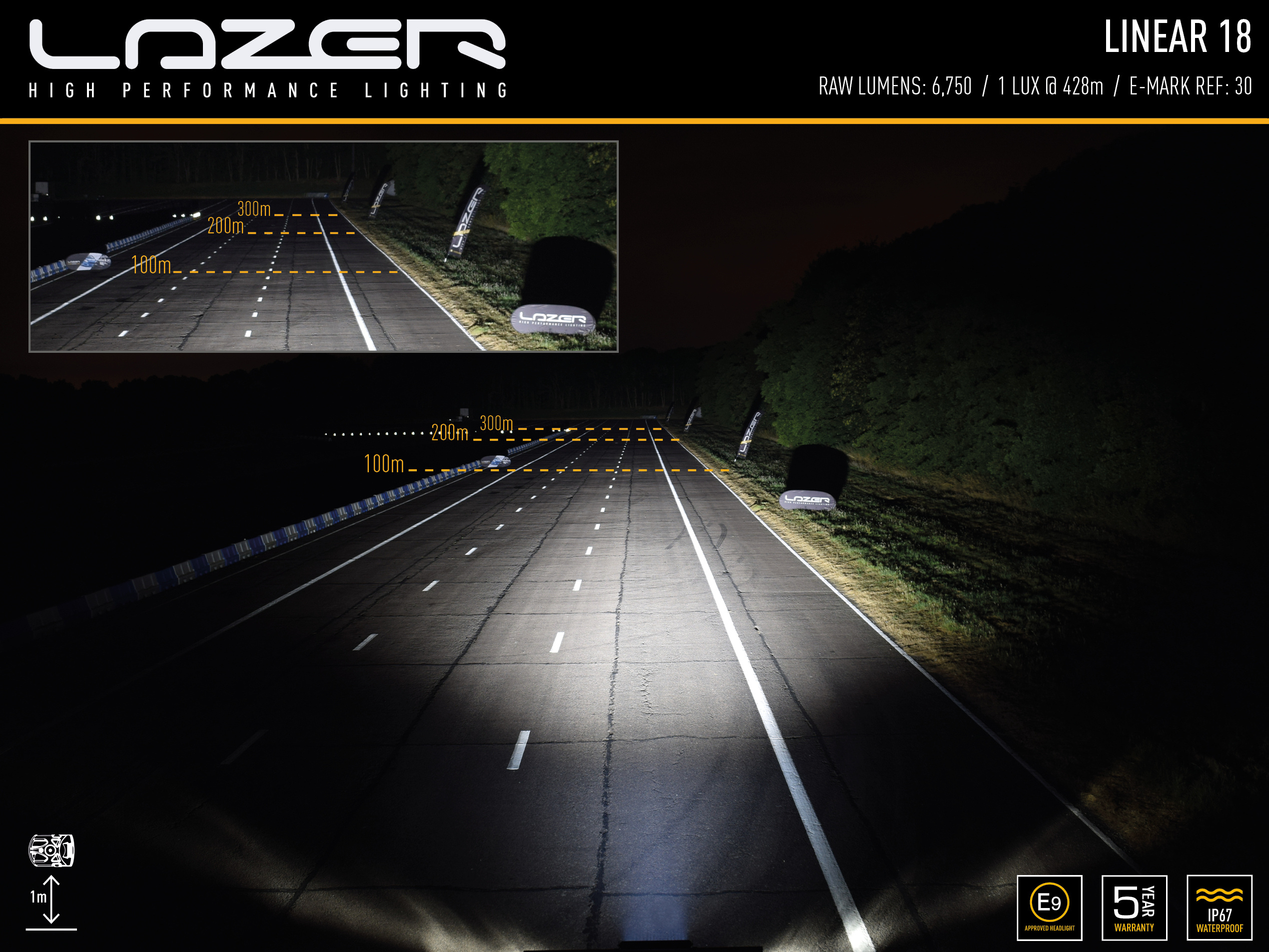 Lazer Linear 18 auxiliary light package with license plate bracket - Image 4